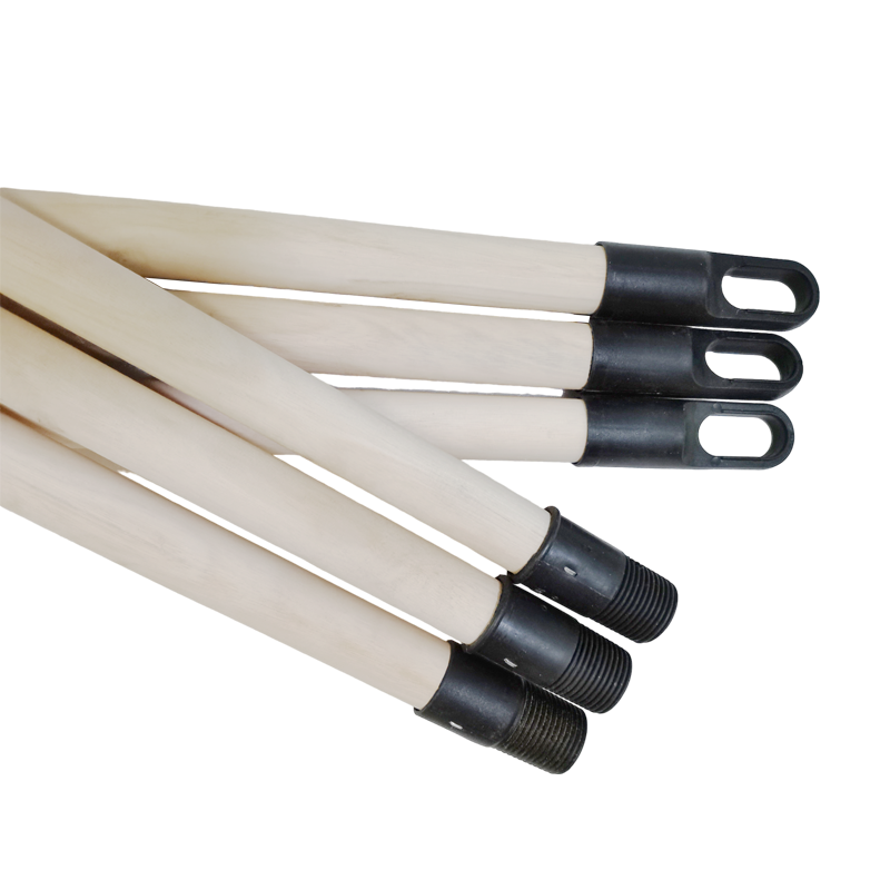 Natural Eucalyptus Broom Handle with French Thread Wood Stick For Mop Cleaning Tools