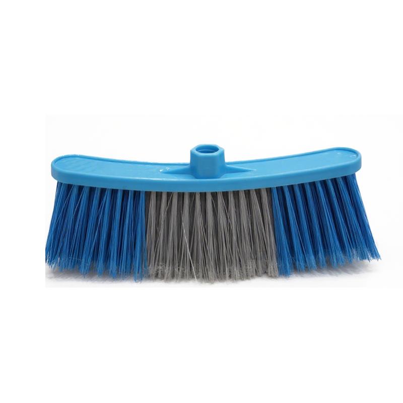 Turkish Blue Grey Hard Bristles Crevice Brush Broom Head with Handle Replacement Part Home Accessory Stick for Sweeping