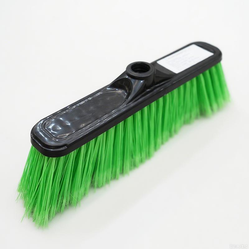 Low - Price Bright Green Plastic Broom Head with Black Flat - Head for Household Cleaning Floor Sweeping Brush