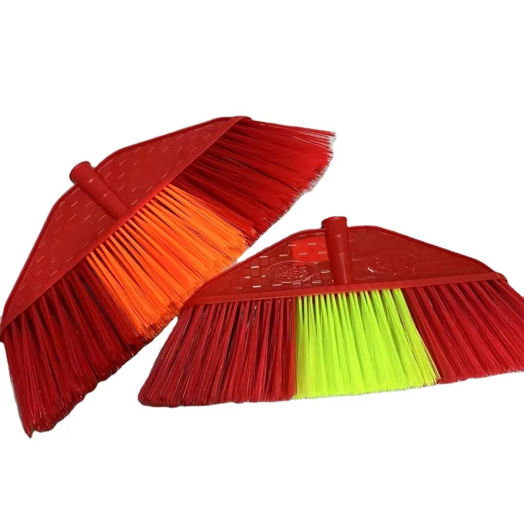  High-Efficiency Home Cleaning Tool Colorful Plastic Broom with Bristle and Fiber Head Easy Cleaning Feature