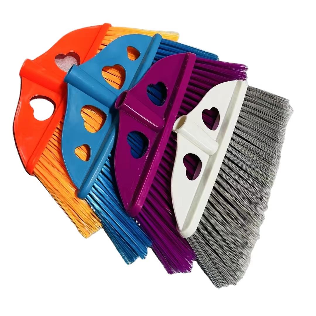 Multi Colored Plastic Broom Heads with Heart Shaped Hollow Out Design Ideal for Home Cleaning