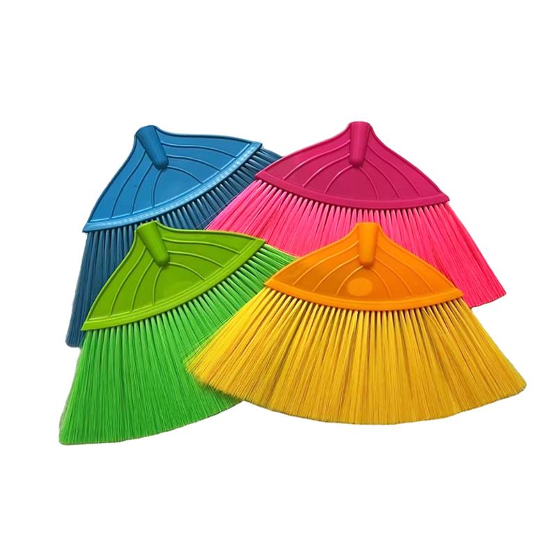 Colorful Fan Shaped Plastic Broom Set Soft Selected Bristles Efficiently Clean Multiple Floors